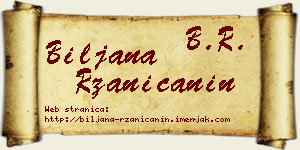 Biljana Ržaničanin vizit kartica